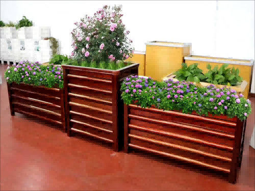 Glasfaserverstärkte Holzkornblütenbox für Gartenhotel oder Commecial Square