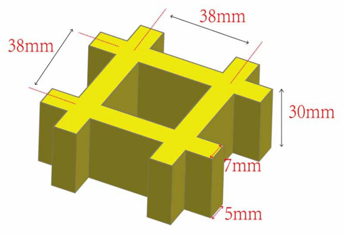 38*38*30mm FRP Gitter für Gehwege oder Plattform angepasste Farbe und Größe